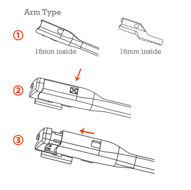 Jenok Wiper Blade Arm Type A3 Instructions