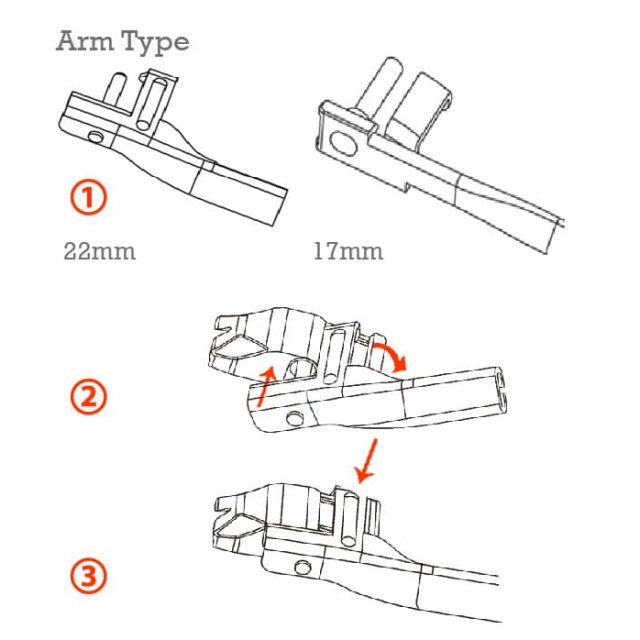 Jenok Wiper Blade Arm Type A5 Instructions